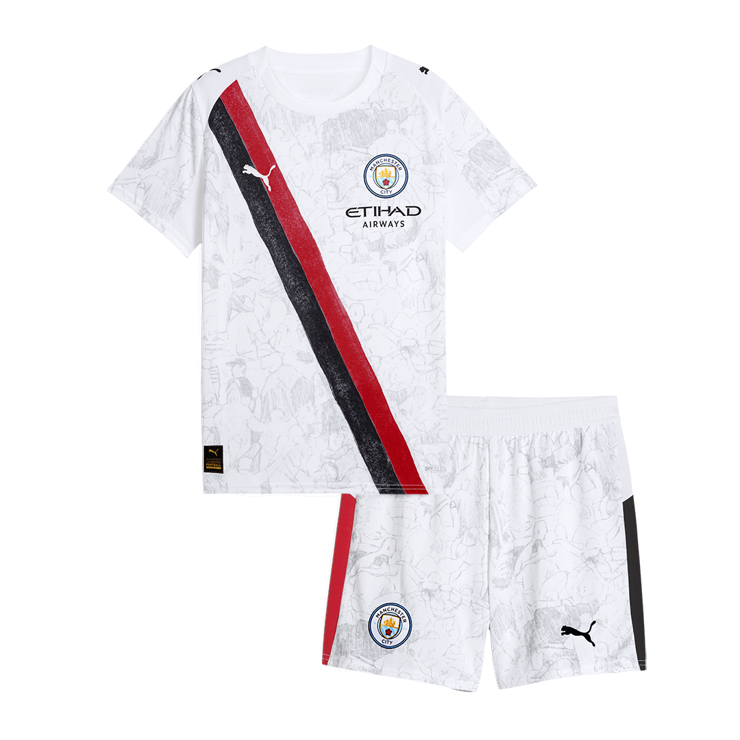Kid's Manchester City KidSuper Football Shirt Kit(Jersey+Shorts) 2025/26 White - Club World Cup