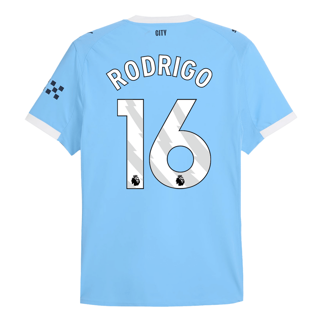 Player Version RODRIGO #16 Manchester City Home Football Shirt 2025/26 Blue