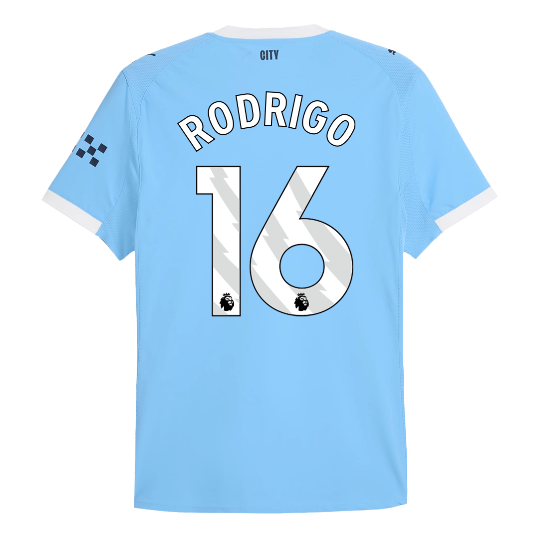 Player Version RODRIGO #16 Manchester City Home Football Shirt 2025/26 Blue