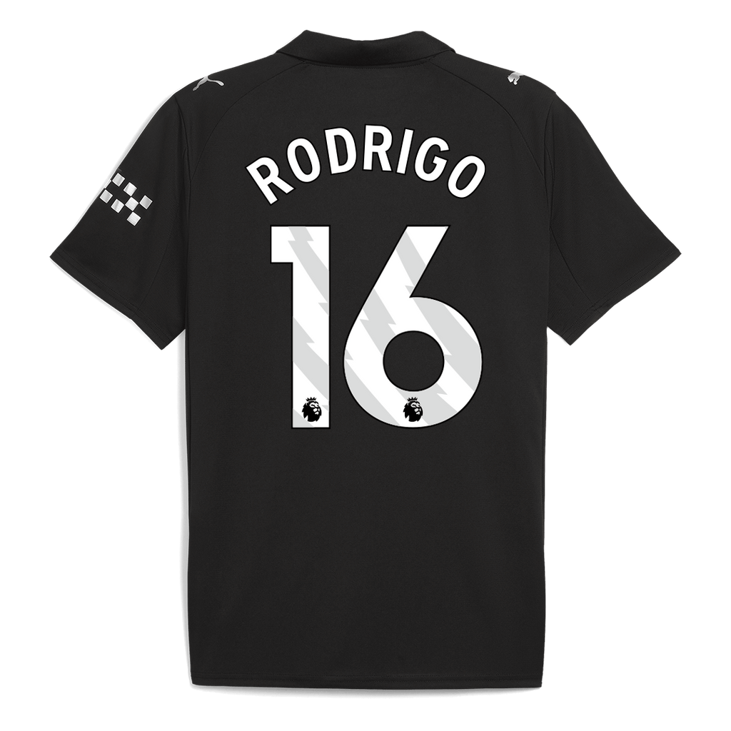 RODRIGO #16 Manchester City Away Football Shirt 2025/26 Black