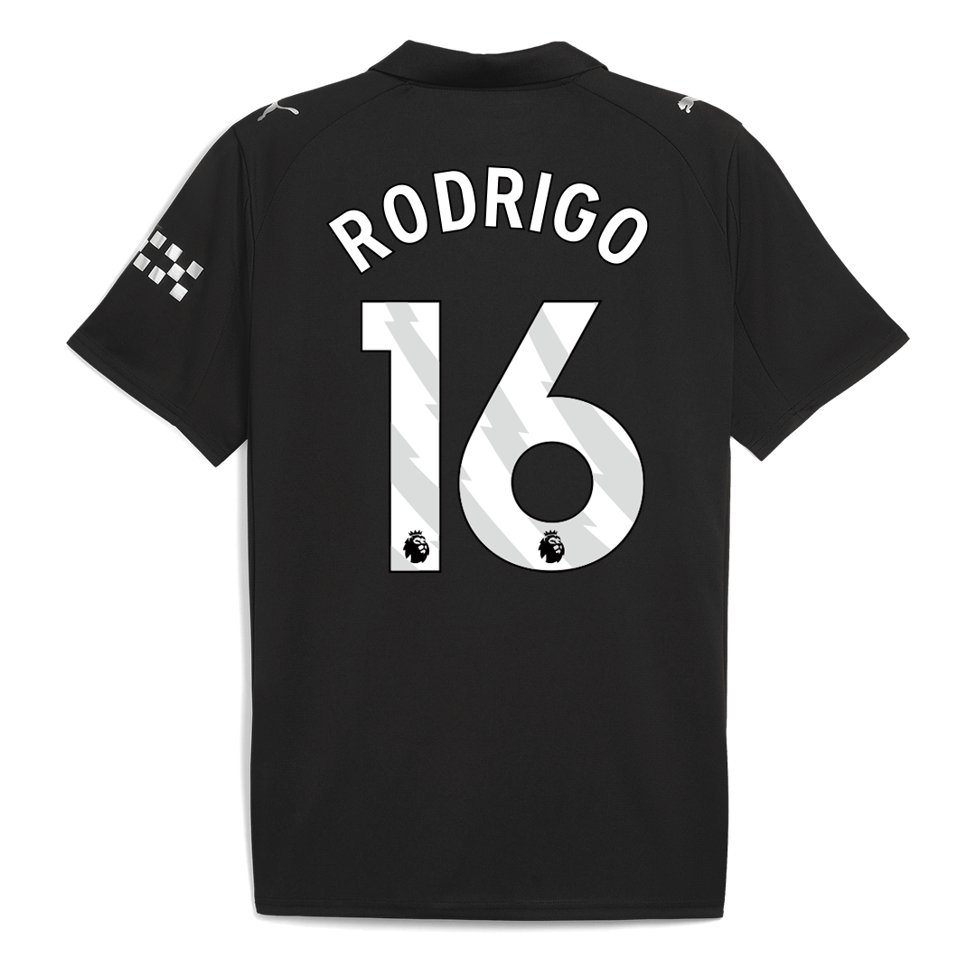 RODRIGO #16 Manchester City Away Football Shirt 2025/26 Black