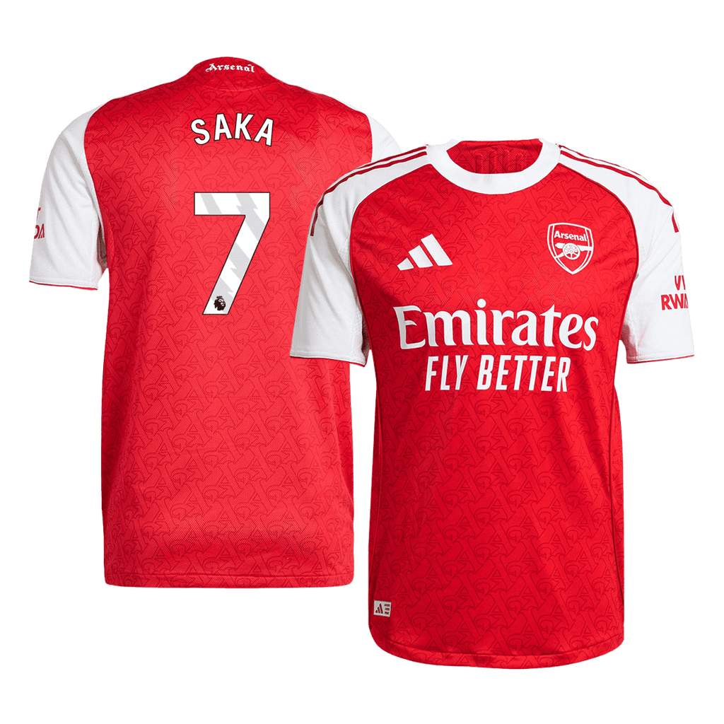 Player Version SAKA #7 Arsenal Home Football Shirt 2025/26 Red
