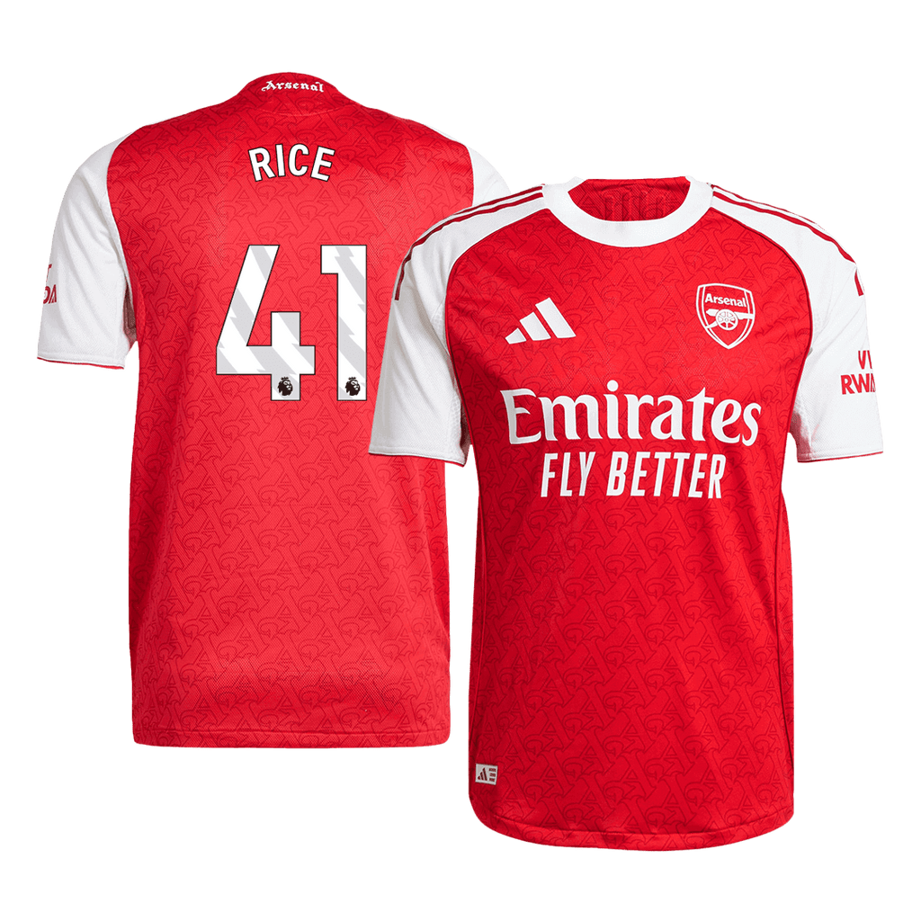 Player Version RICE #41 Arsenal Home Football Shirt 2025/26 Red