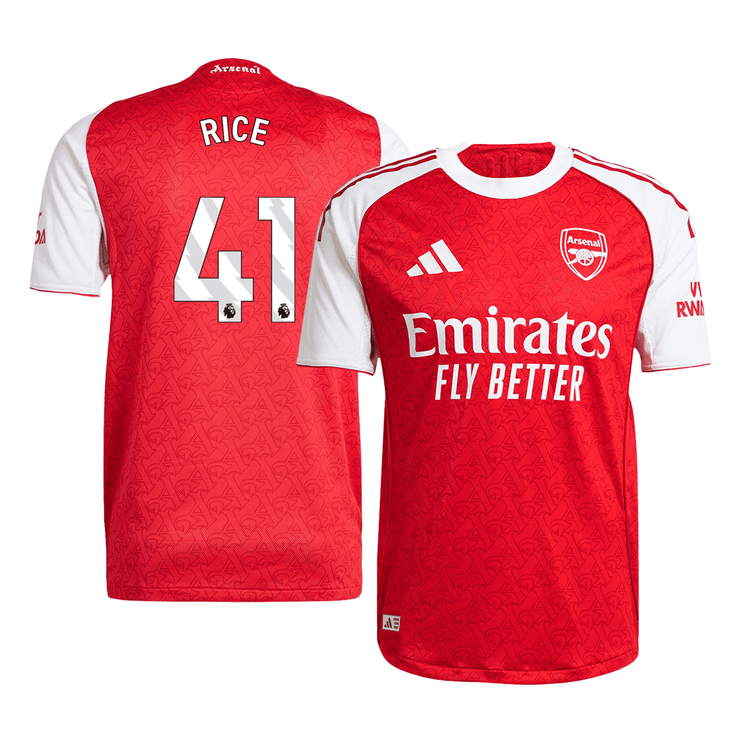Player Version RICE #41 Arsenal Home Football Shirt 2025/26 Red