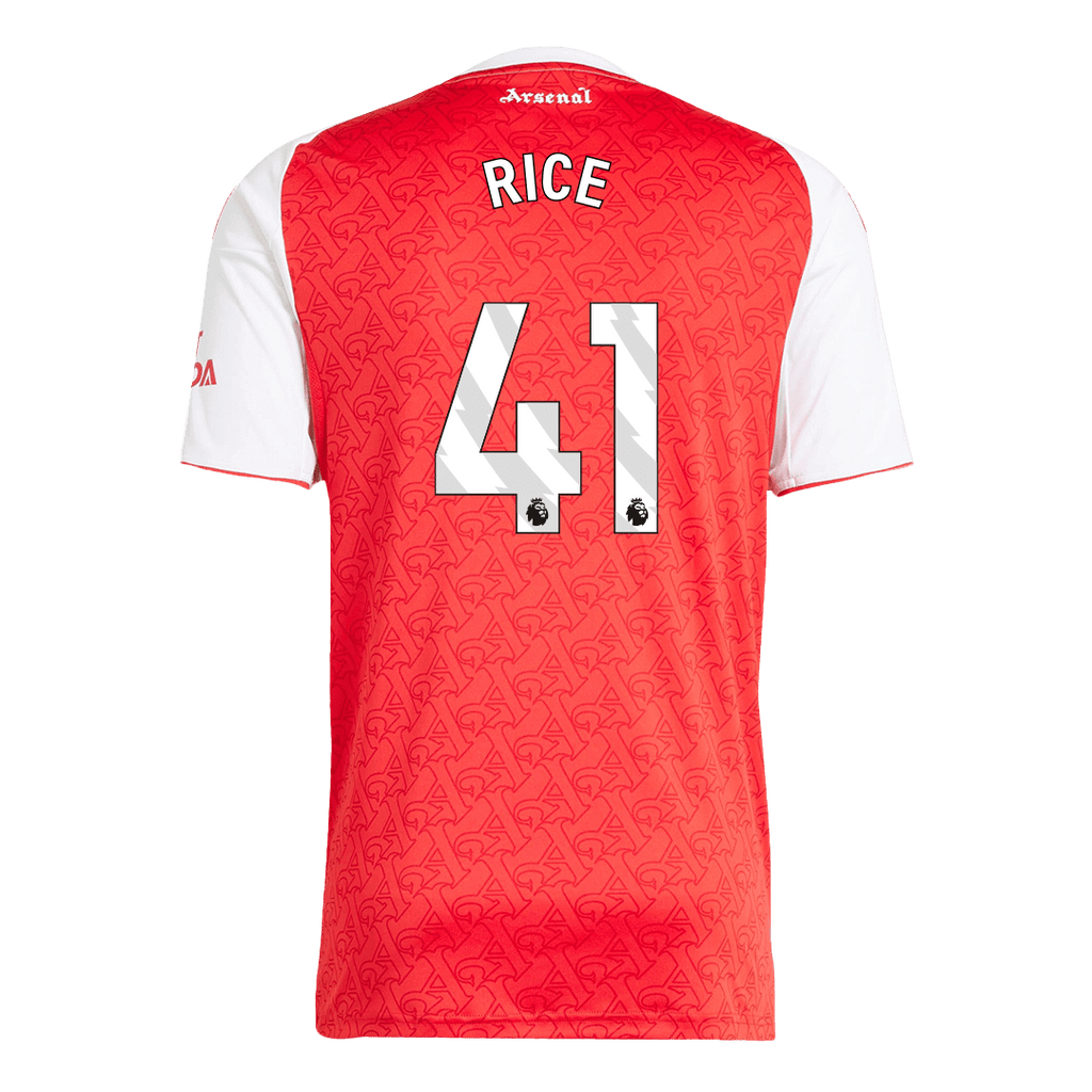 RICE #41 Arsenal Home Football Shirt 2025/26 Red