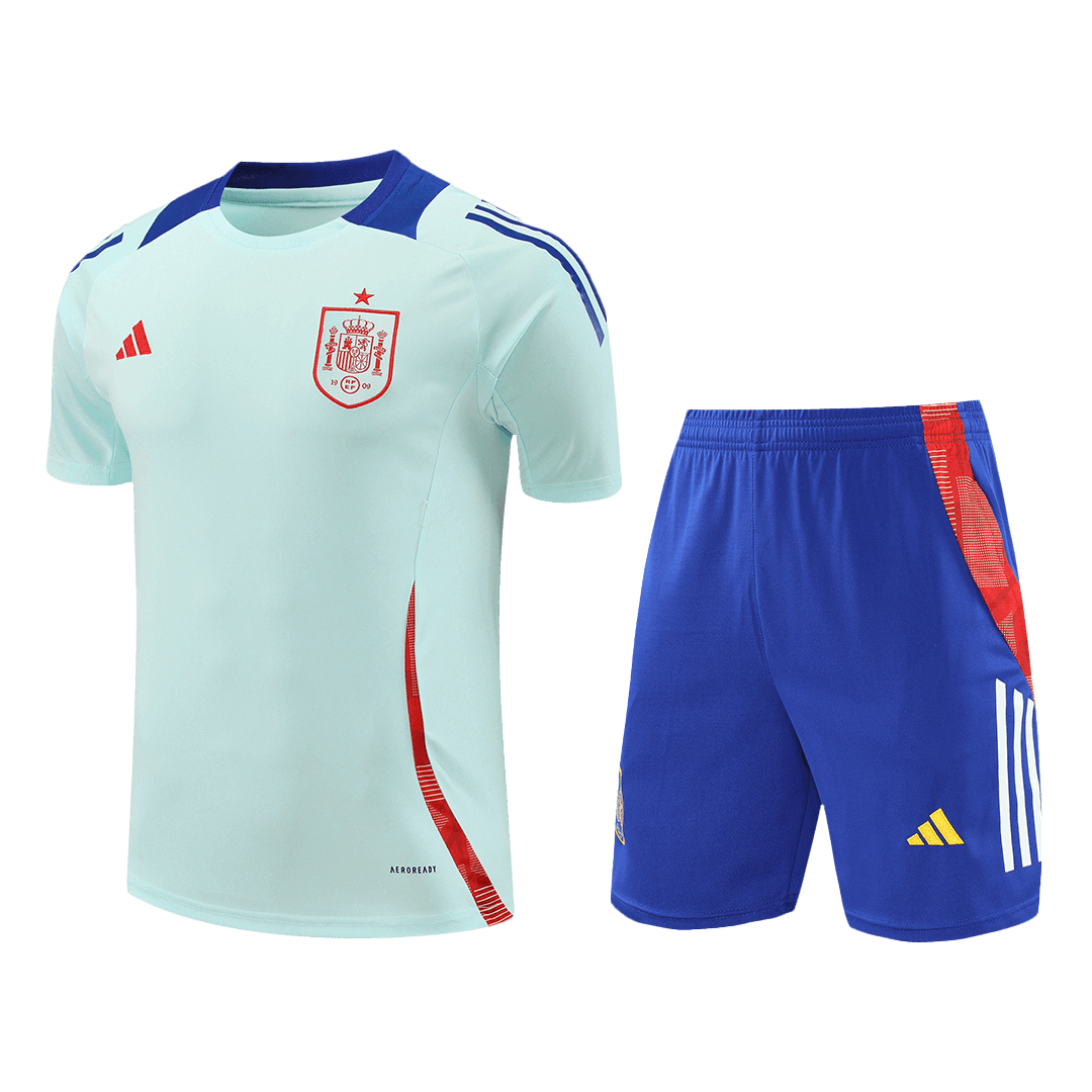 Spain Pre-Match Football Shirt Kit(Jersey+Shorts) Euro 2024