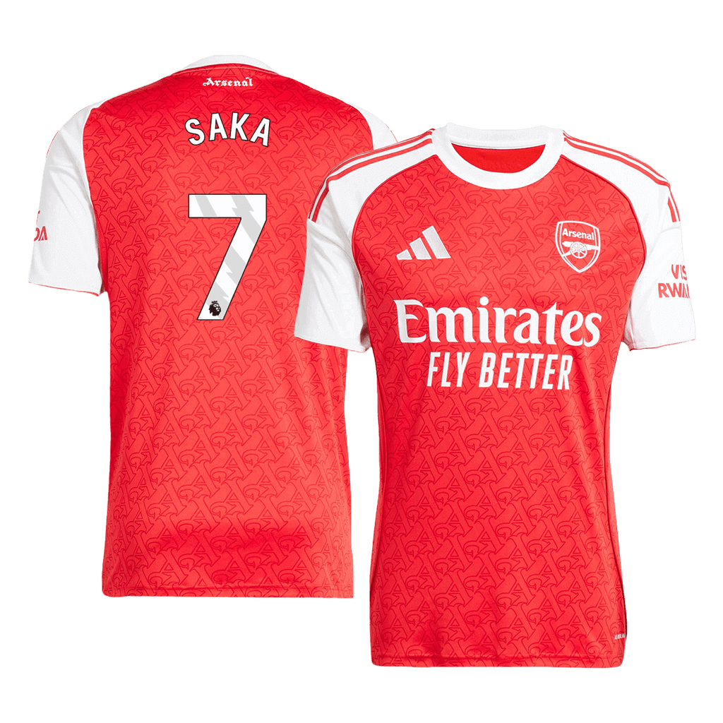 SAKA #7 Arsenal Home Football Shirt 2025/26 Red