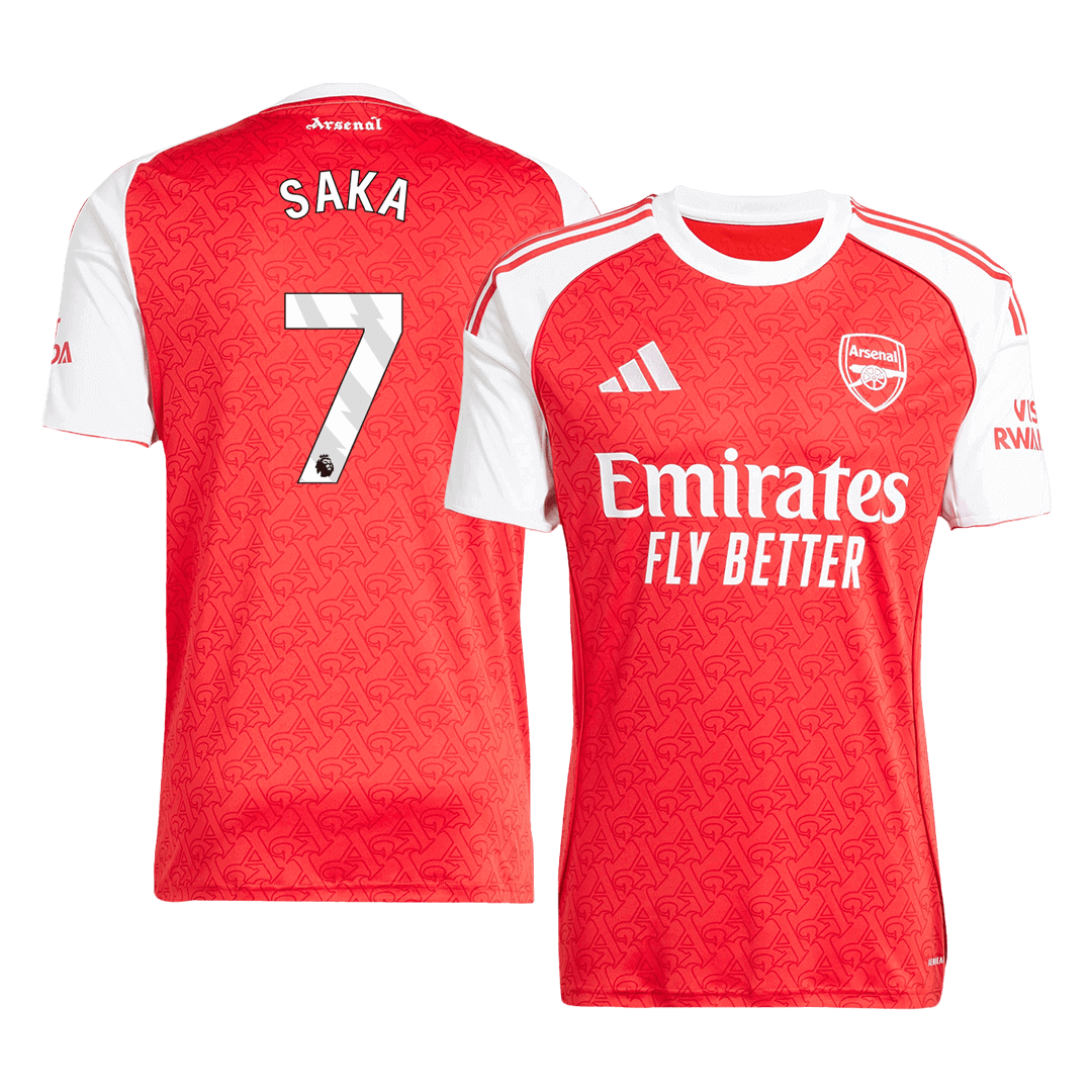 SAKA #7 Arsenal Home Football Shirt 2025/26 Red