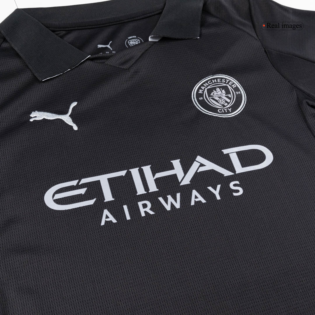 Kid's Manchester City Away Football Shirt Kit(Jersey+Shorts) 2025/26 Black