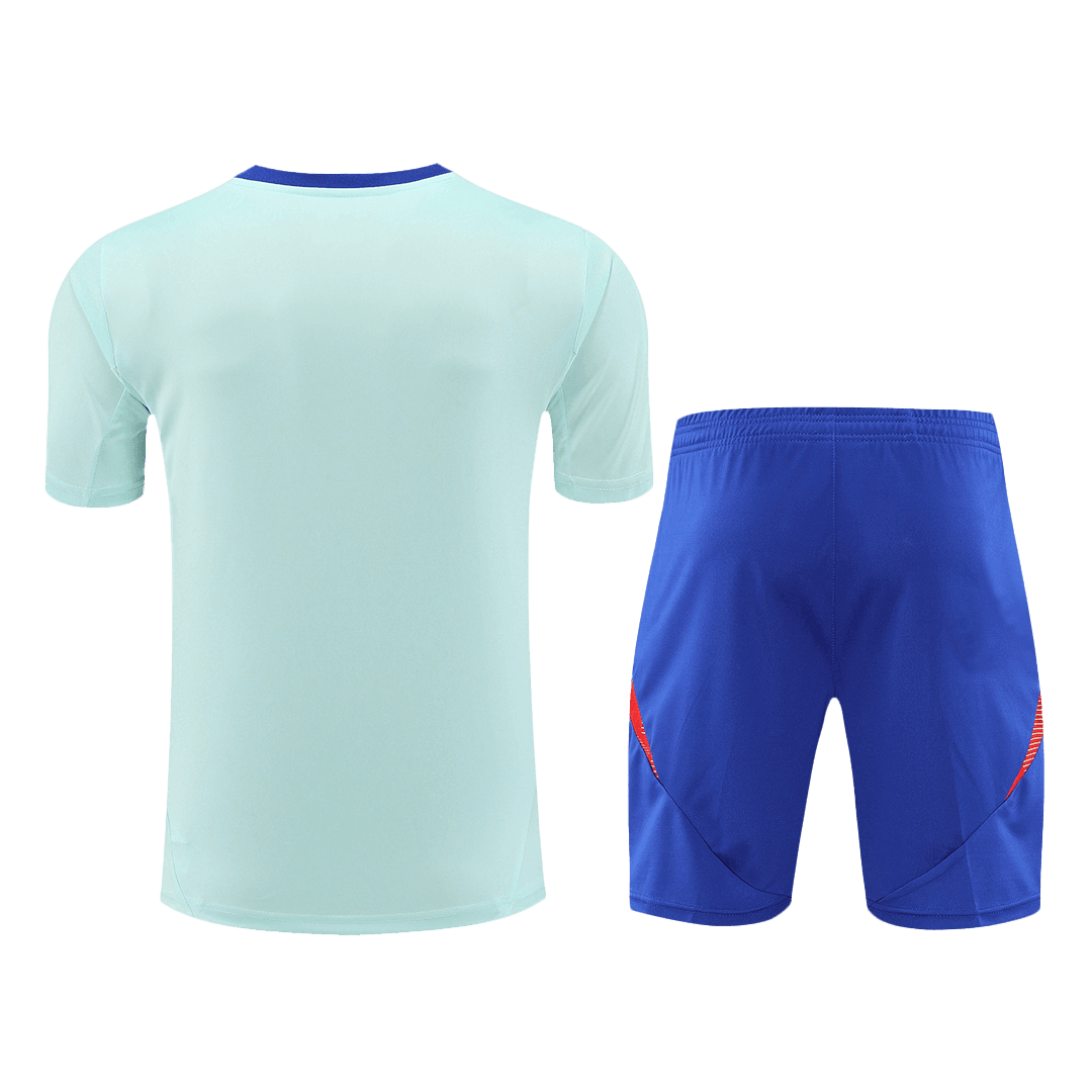 Spain Pre-Match Football Shirt Kit(Jersey+Shorts) Euro 2024