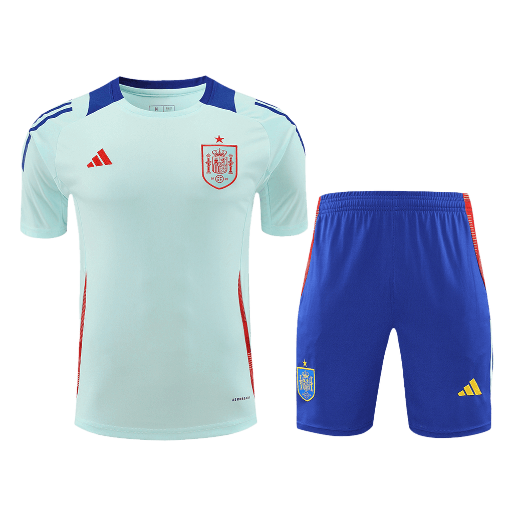 Spain Pre-Match Football Shirt Kit(Jersey+Shorts) Euro 2024