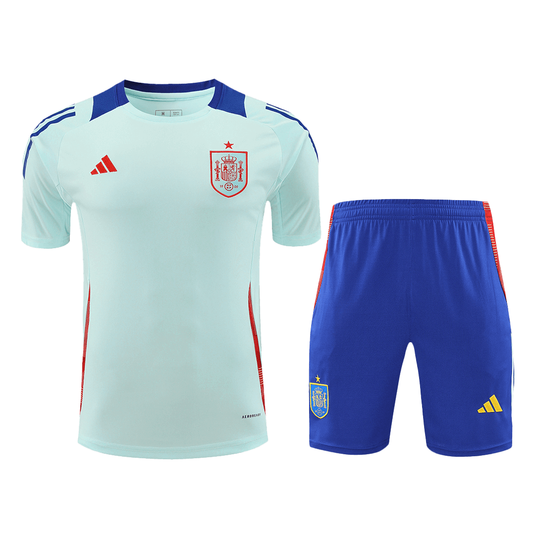 Spain Pre-Match Football Shirt Kit(Jersey+Shorts) Euro 2024