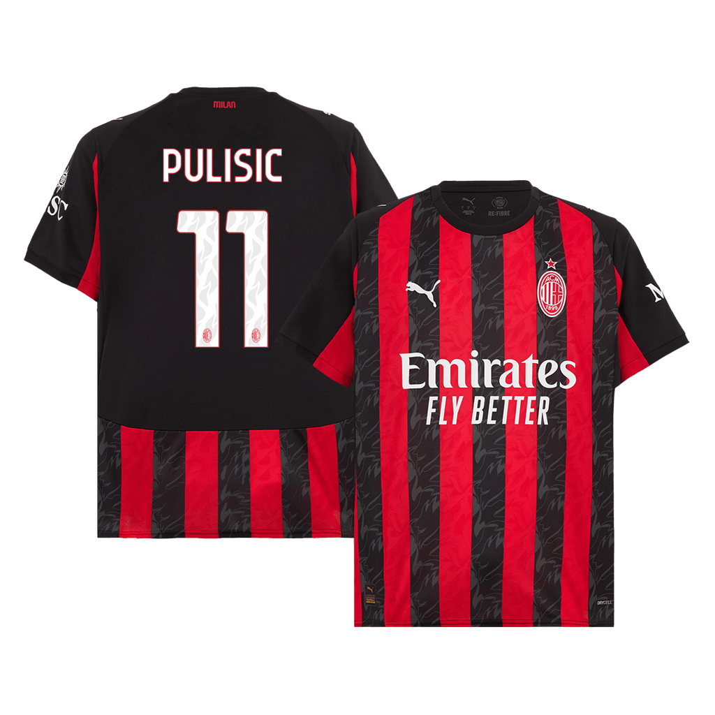 PULISIC #11 AC Milan Home Football Shirt 2025/26 Red&Black