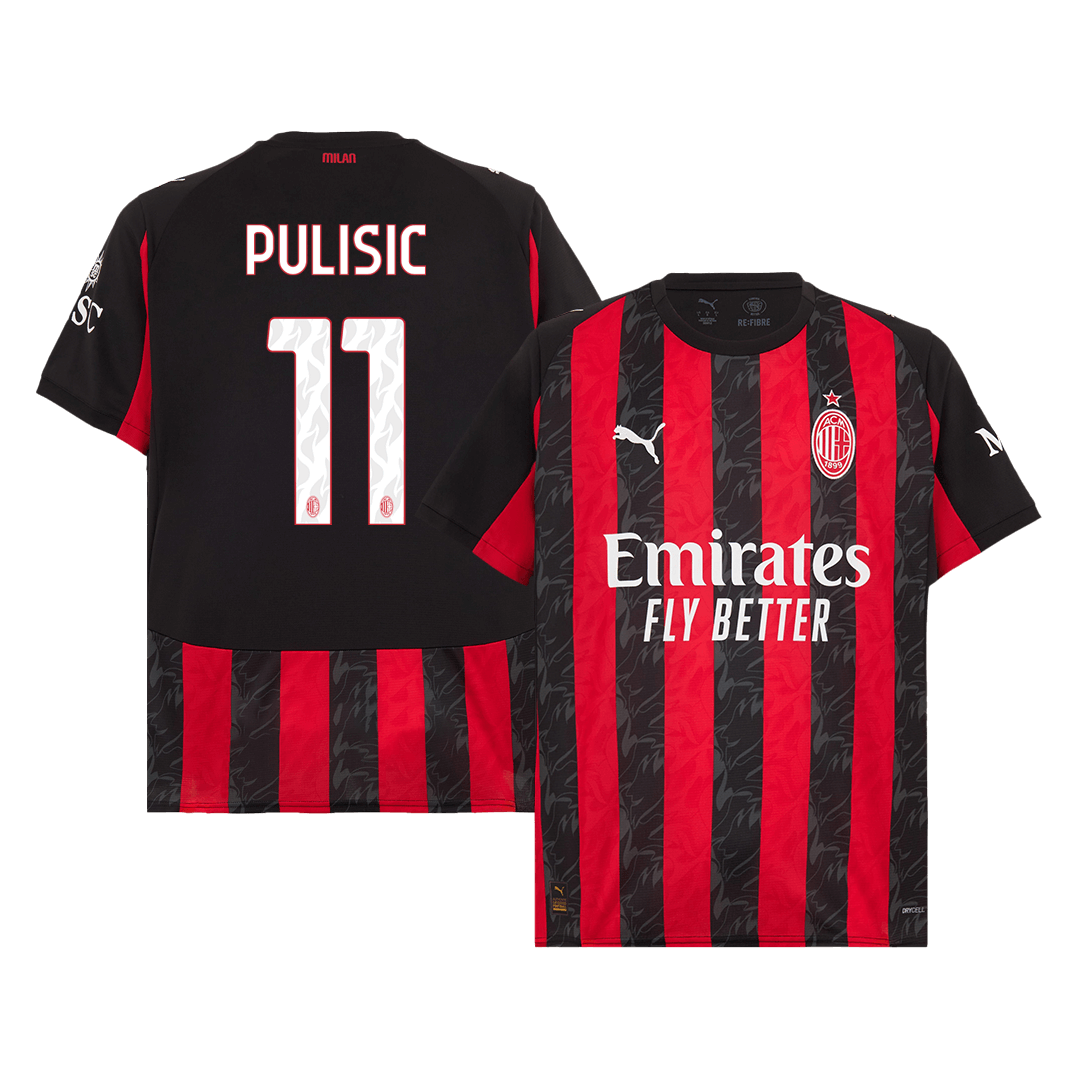 PULISIC #11 AC Milan Home Football Shirt 2025/26 Red&Black