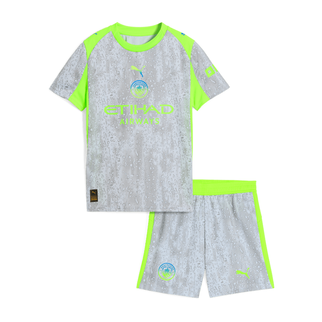Kid's Manchester City Third Away Football Shirt Kit(Jersey+Shorts) 2025/26