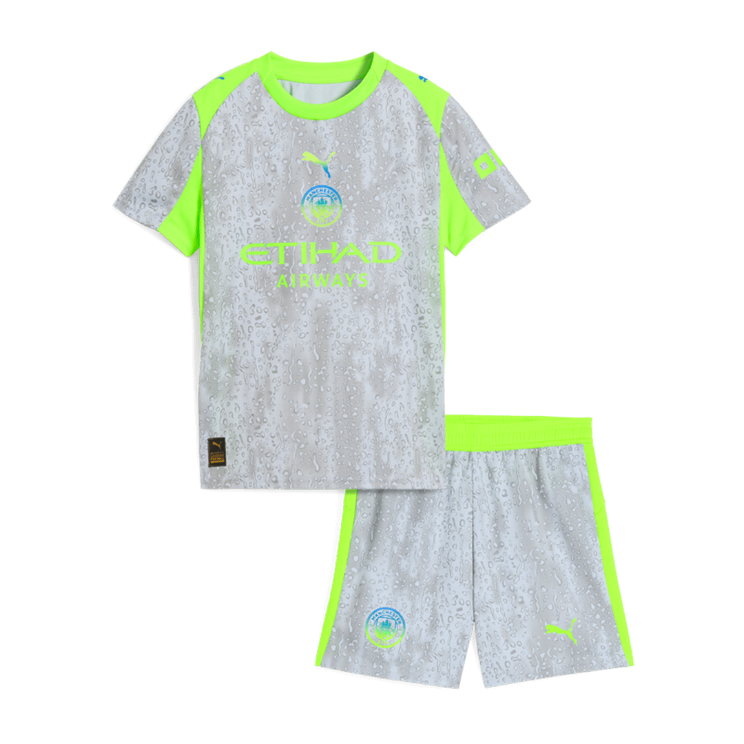 Kid's Manchester City Third Away Football Shirt Kit(Jersey+Shorts) 2025/26