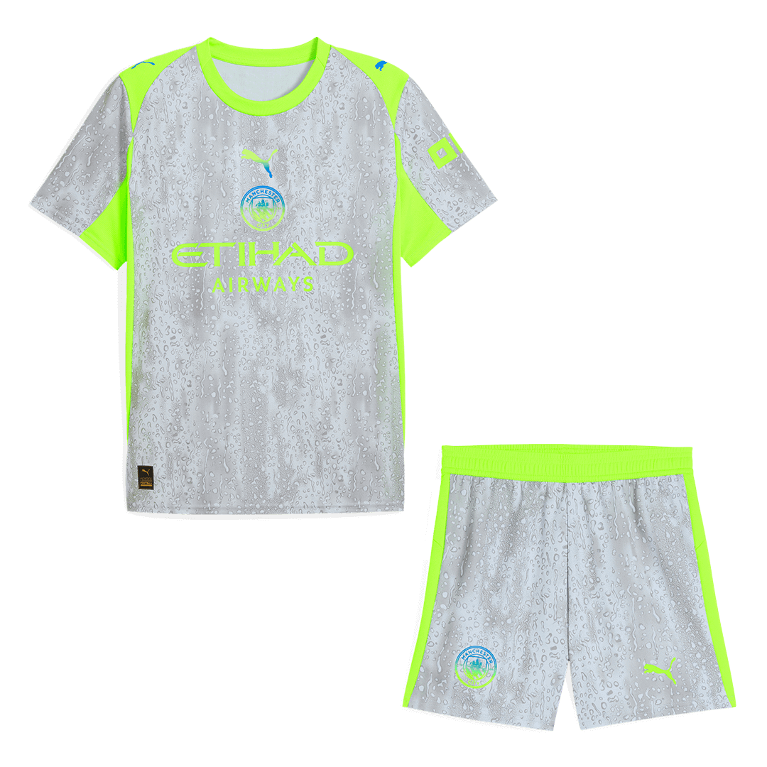 Manchester City Third Away Football Shirt Kit(Jersey+Shorts) 2025/26
