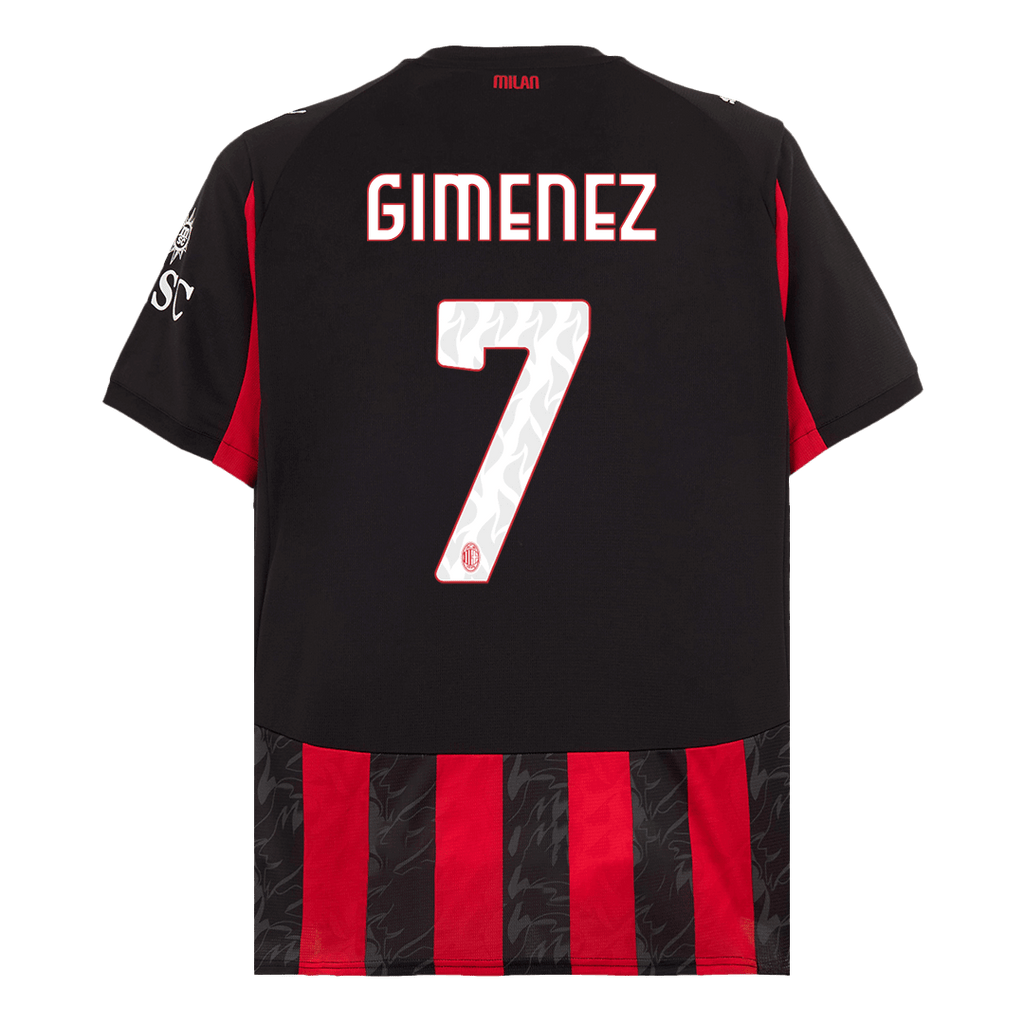 GIMENEZ #7 AC Milan Home Football Shirt 2025/26 Red&Black