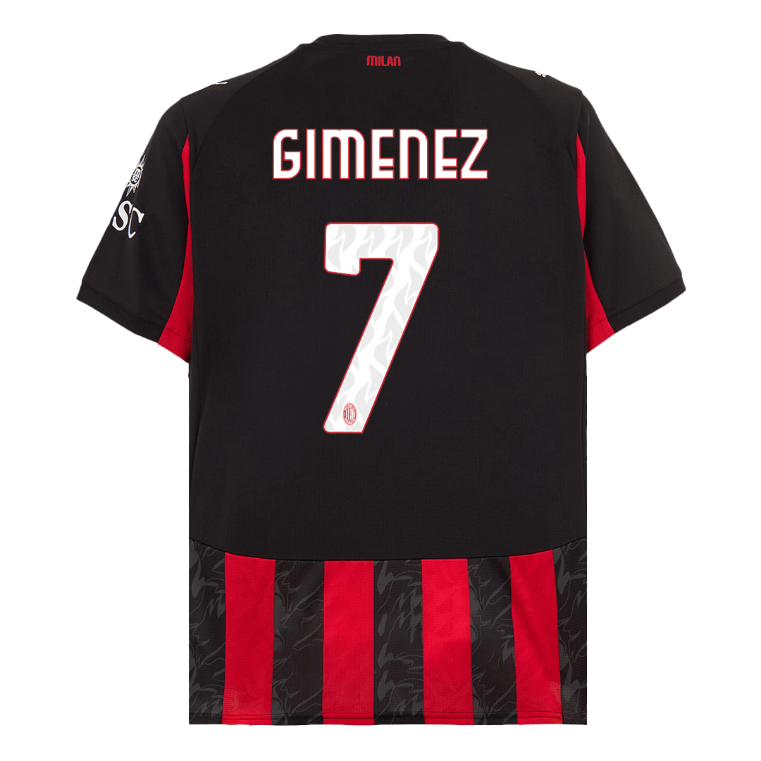 GIMENEZ #7 AC Milan Home Football Shirt 2025/26 Red&Black