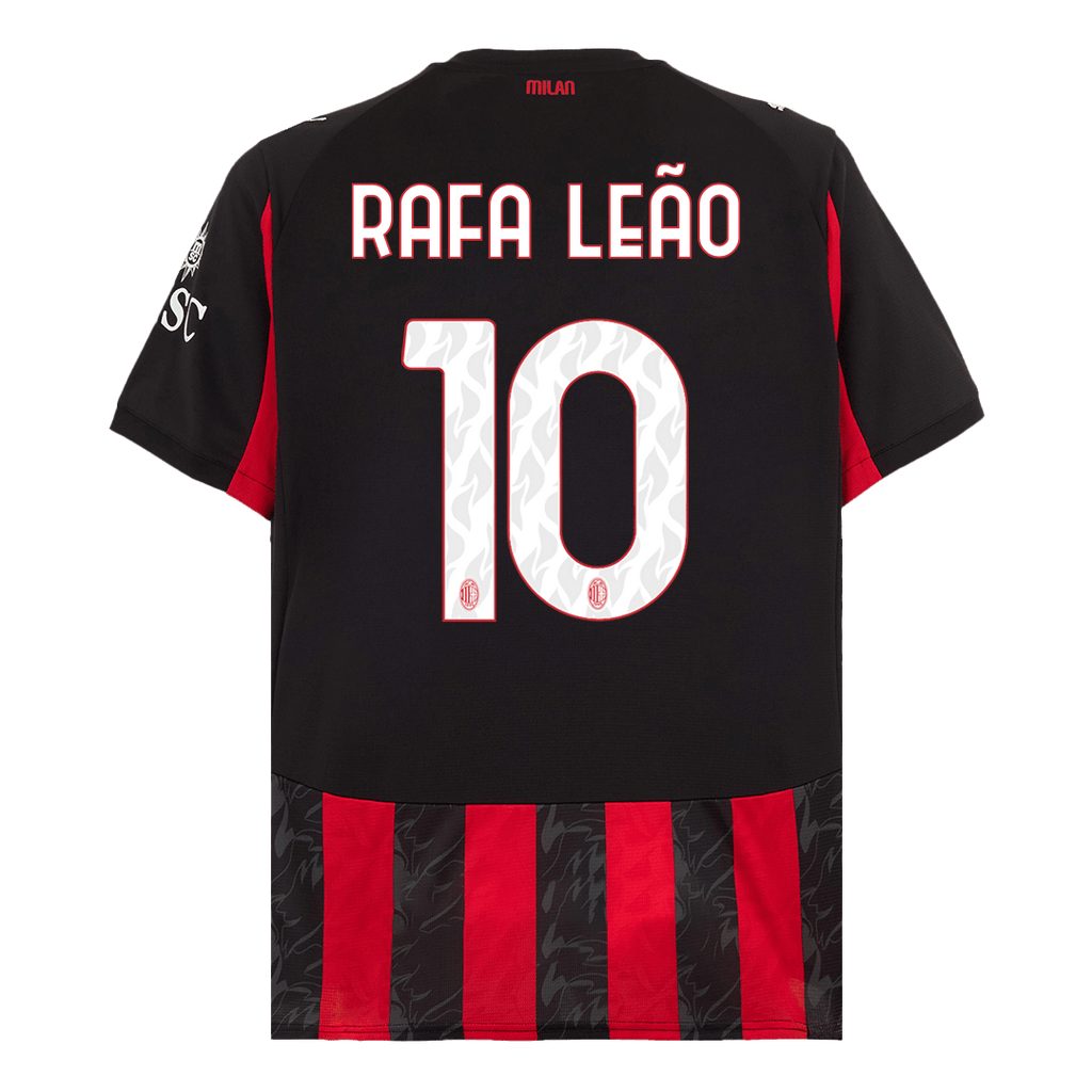 RAFA LEÃO #10 AC Milan Home Football Shirt 2025/26 Red&Black