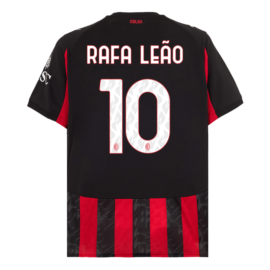 RAFA LEÃO #10 AC Milan Home Football Shirt 2025/26 Red&Black