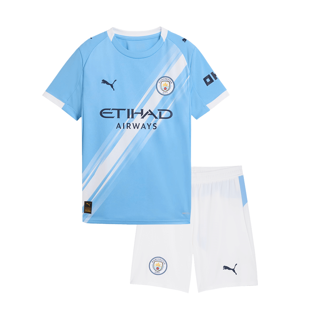 Kid's Manchester City Home Football Shirt Kit(Jersey+Shorts) 2025/26 Blue