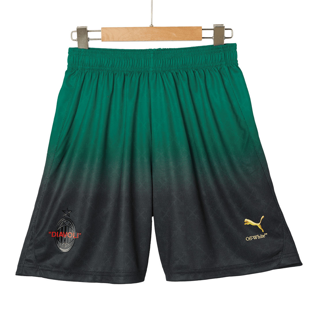 AC Milan Fourth Away Football Shirt Kit(Jersey+Shorts) 2024/25 Green&Black