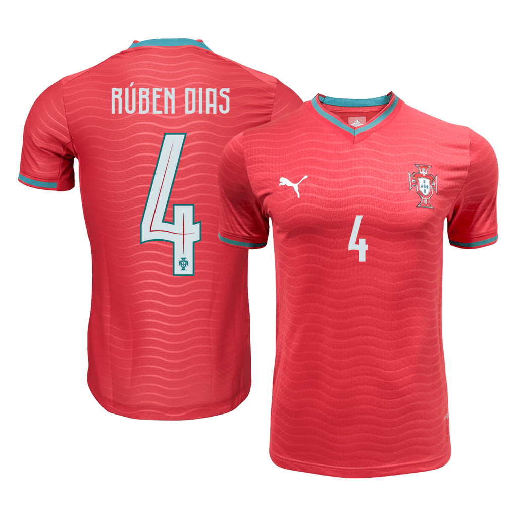 Player Version RÚBEN DIAS #4 Portugal Home Football Shirt 2026