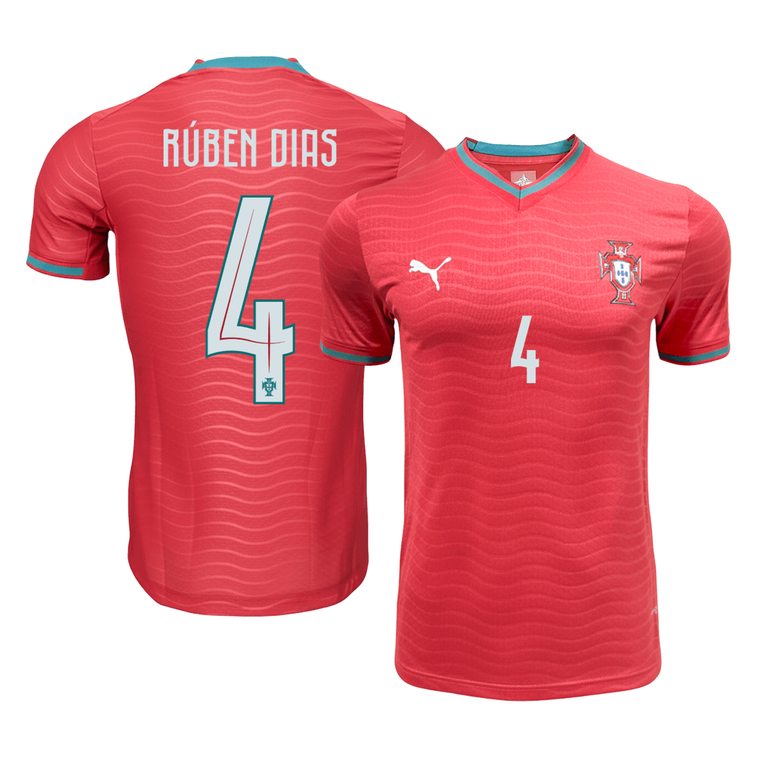 Player Version RÚBEN DIAS #4 Portugal Home Football Shirt 2026