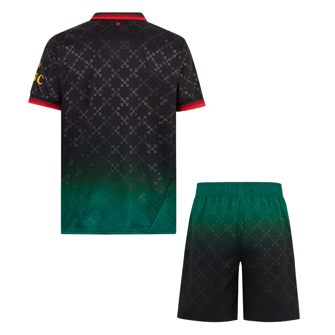 AC Milan Fourth Away Football Shirt Kit(Jersey+Shorts) 2024/25 Green&Black