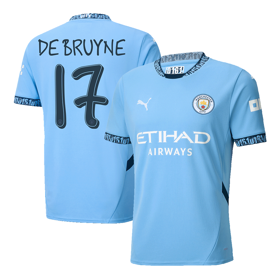 DE BRUYNE #17 Manchester City Home Football Shirt - UCL