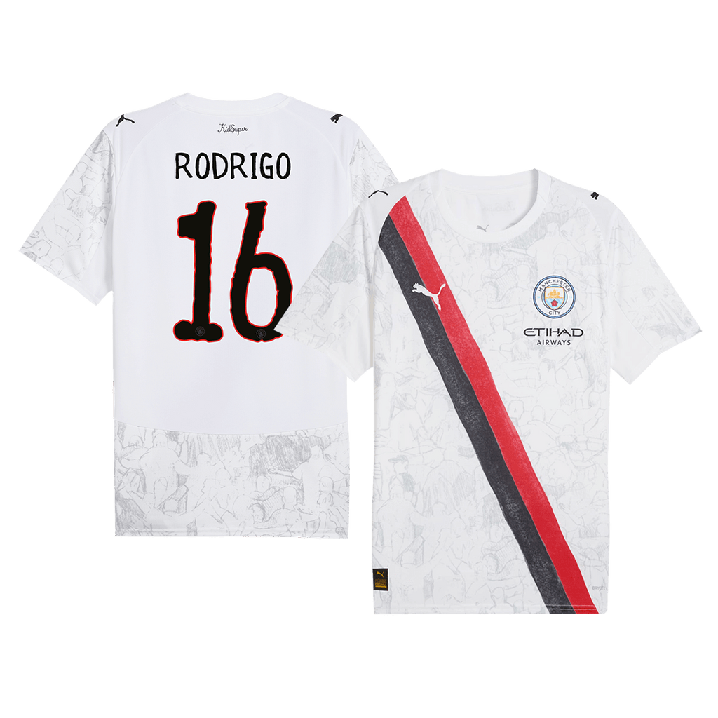 RODRIGO #16 Manchester City KidSuper Football Shirt 2025/26 White - Club World Cup