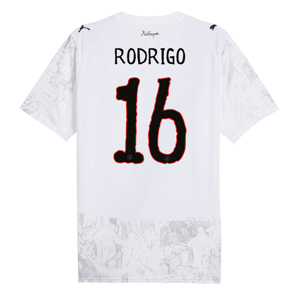 RODRIGO #16 Manchester City KidSuper Football Shirt 2025/26 White - Club World Cup