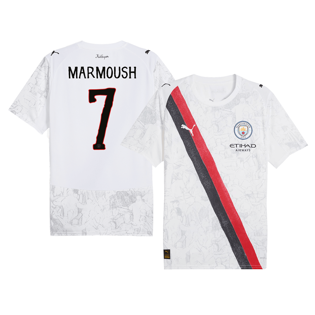 MARMOUSH #7 Manchester City KidSuper Football Shirt 2025/26 White - Club World Cup
