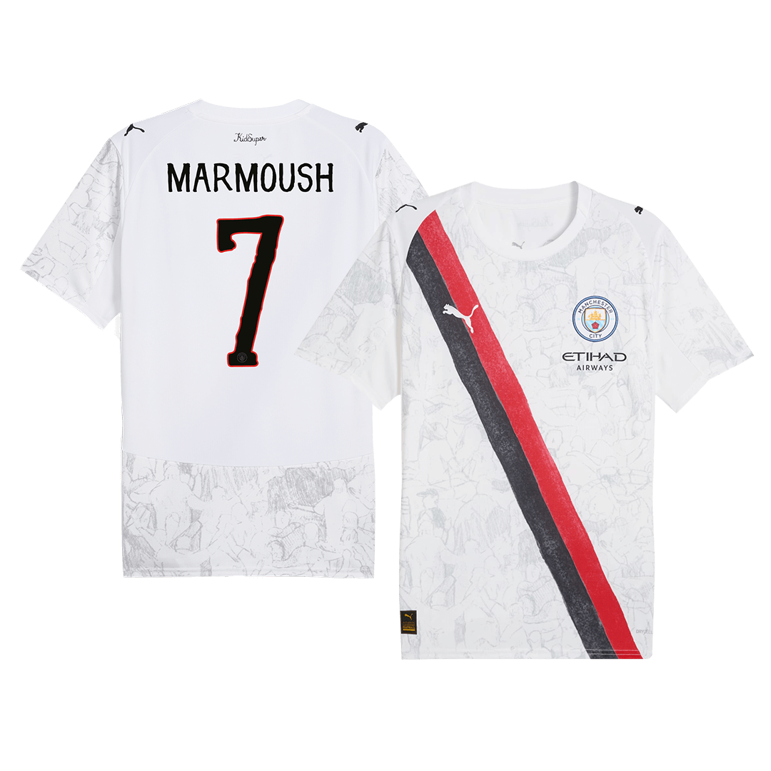 MARMOUSH #7 Manchester City KidSuper Football Shirt 2025/26 White - Club World Cup