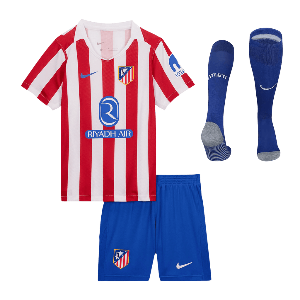 Kid's Atletico Madrid Home Football Shirt Kit(Jersey+Shorts+Socks) 2025/26