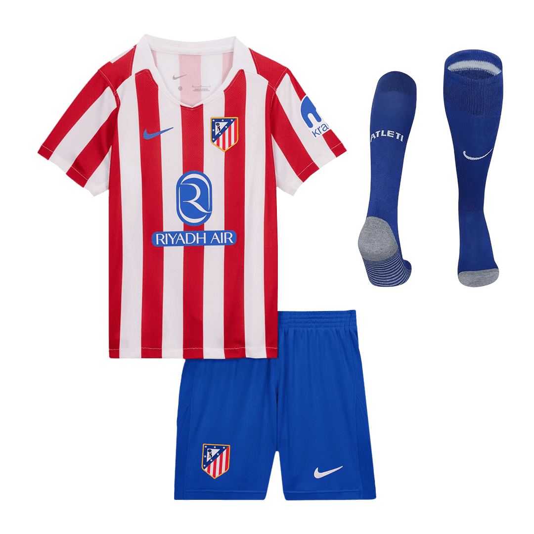 Kid's Atletico Madrid Home Football Shirt Kit(Jersey+Shorts+Socks) 2025/26