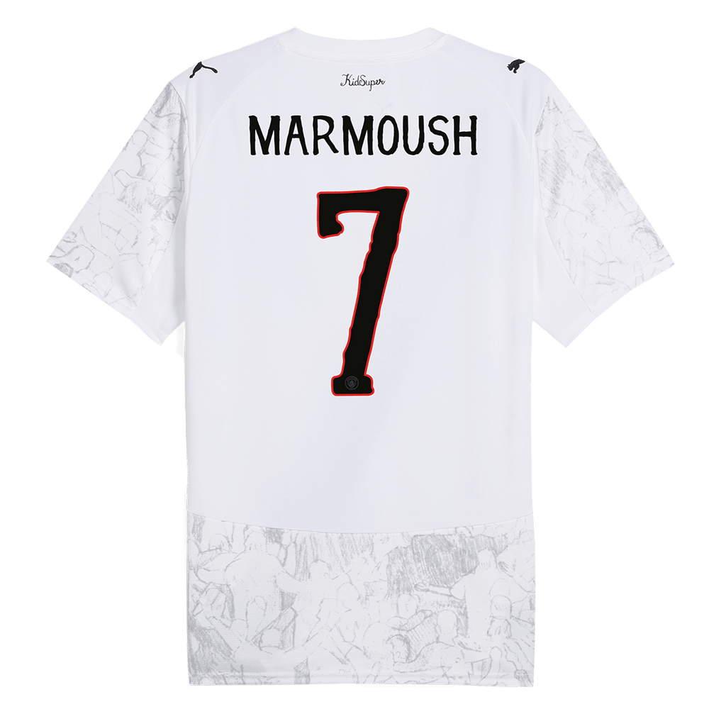 MARMOUSH #7 Manchester City KidSuper Football Shirt 2025/26 White - Club World Cup