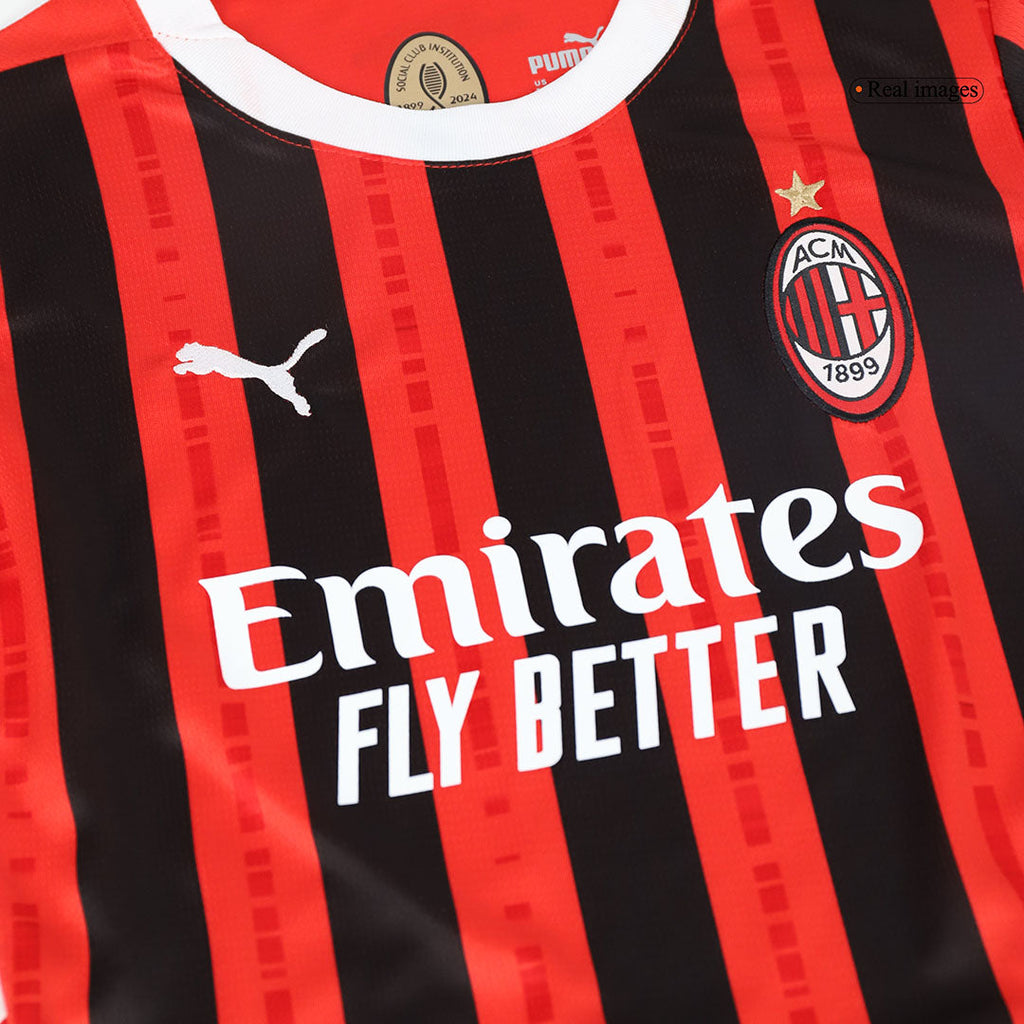 Kid's AC Milan Home Football Shirt Kit(Jersey+Shorts) 2024/25