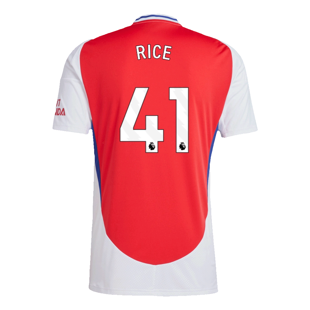 RICE #41 Arsenal Home Football Shirt Red