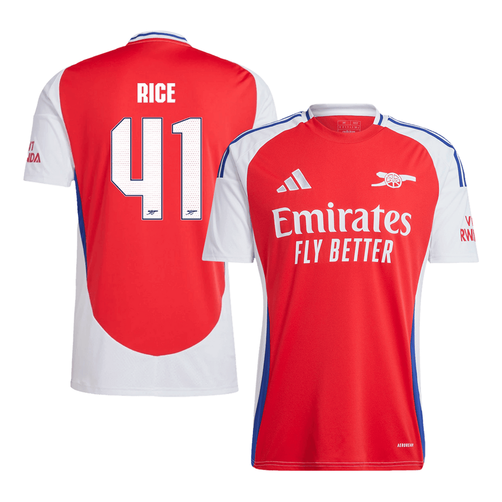 RICE #41 Arsenal Home Football Shirt  Red - UCL