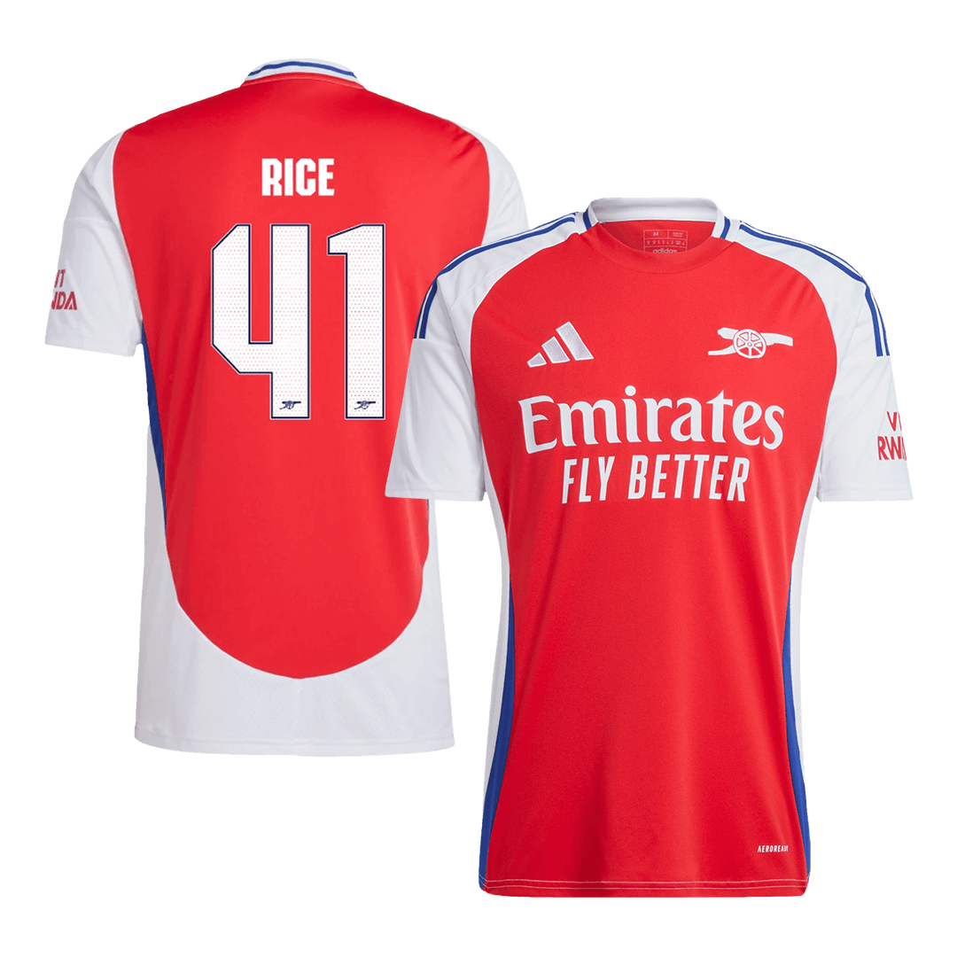 RICE #41 Arsenal Home Football Shirt  Red - UCL