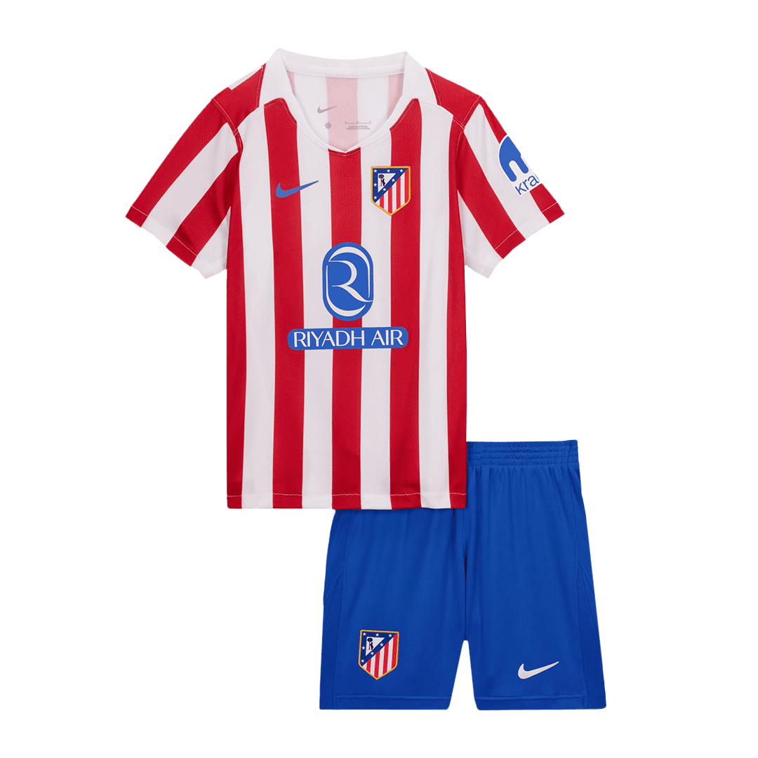 Kid's Atletico Madrid Home Football Shirt Kit(Jersey+Shorts) 2025/26 Red&White