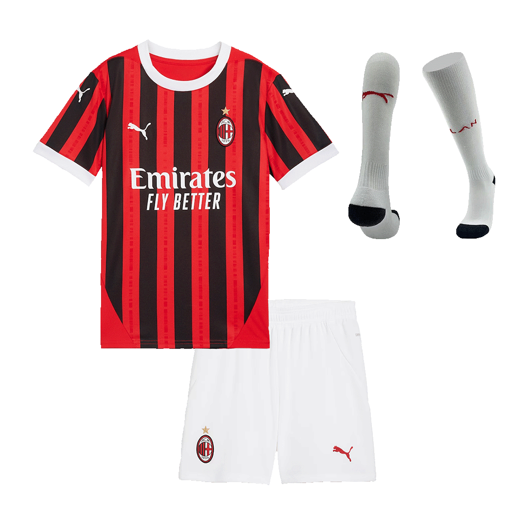 Kid's AC Milan Home Football Shirt Kit(Jersey+Shorts+Socks) 2024/25