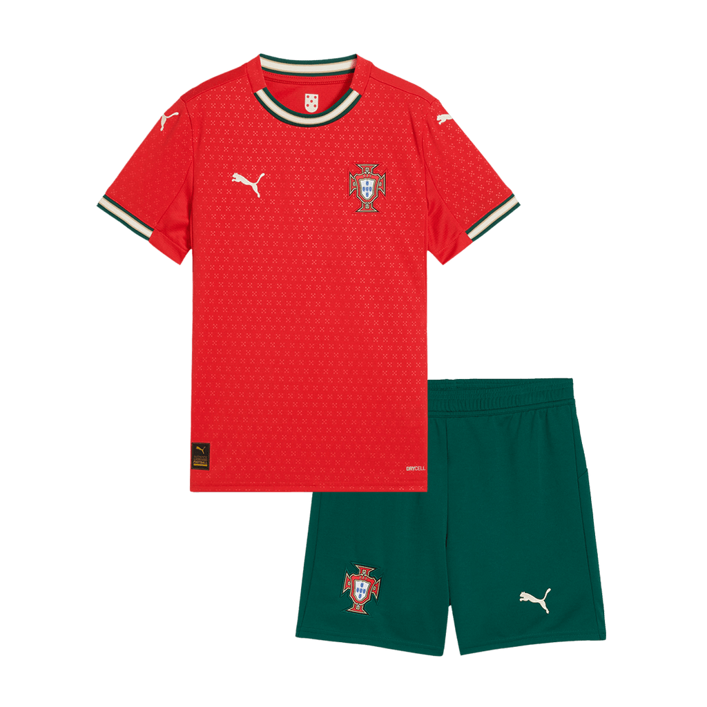 Kid's Portugal Home Football Shirt Kit(Jersey+Shorts) 2025 Red