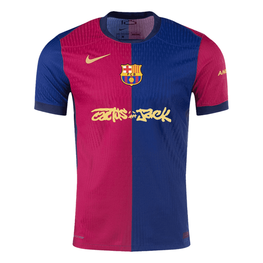 Player Version Barcelona X Travis Scott Home Football Shirt 2024/25 Red&Blue