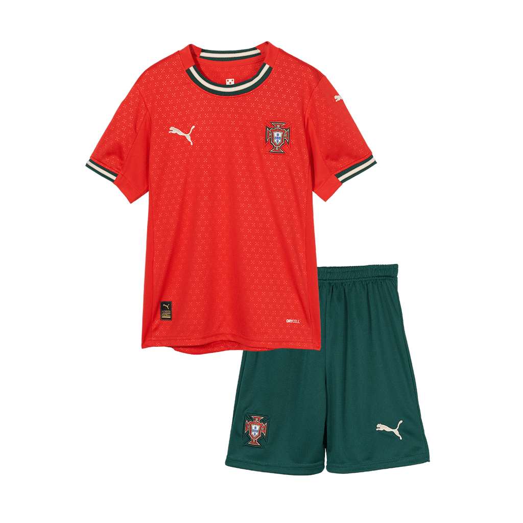 Kid's Portugal Home Football Shirt Kit(Jersey+Shorts) 2025 Red