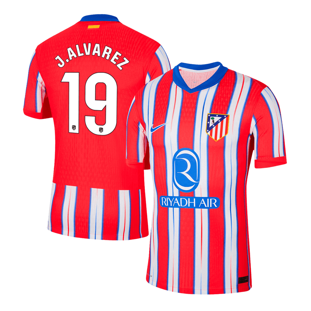 Player Version J.ALVAREZ #19 Atletico Madrid Home Football Shirt 2024/25