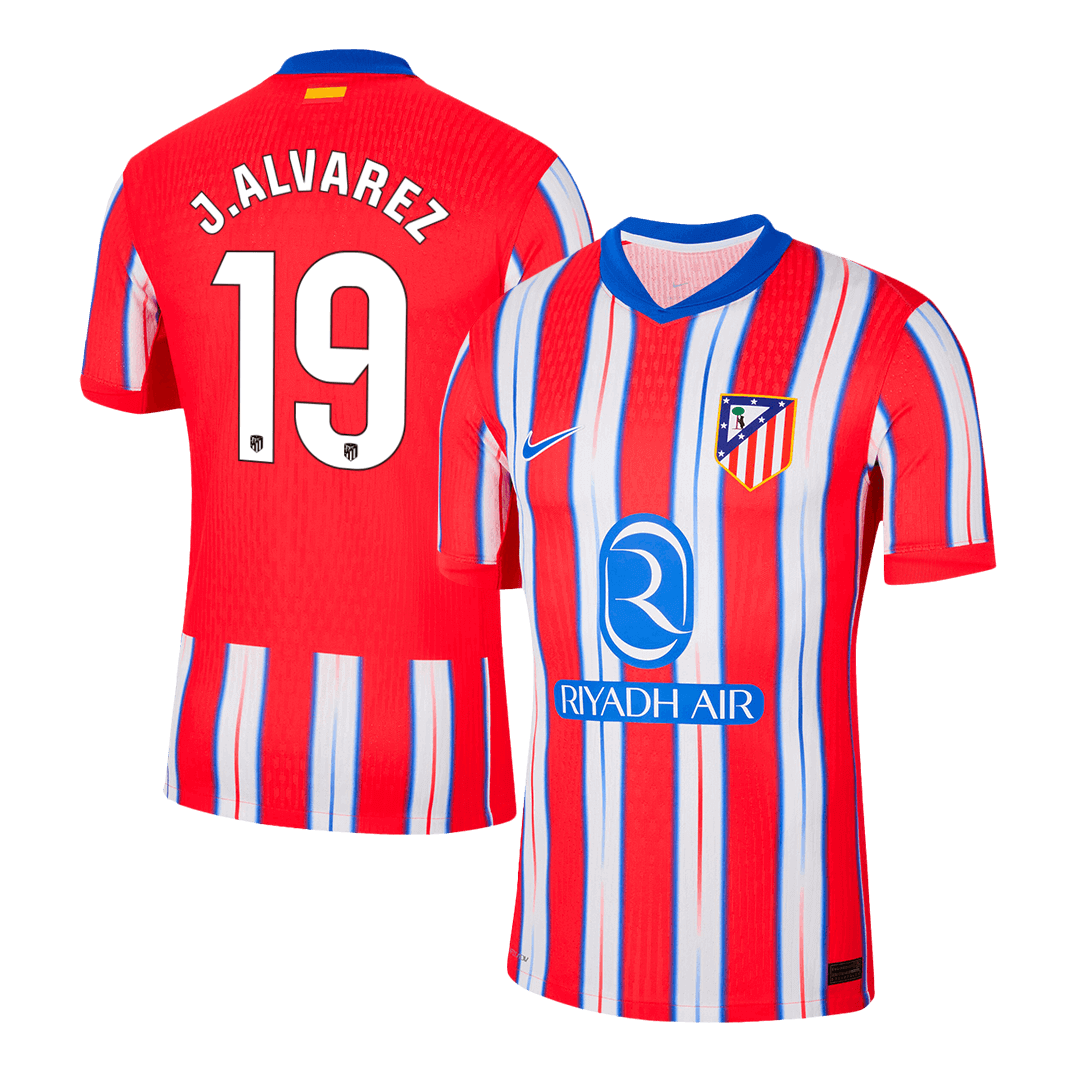 Player Version J.ALVAREZ #19 Atletico Madrid Home Football Shirt 2024/25