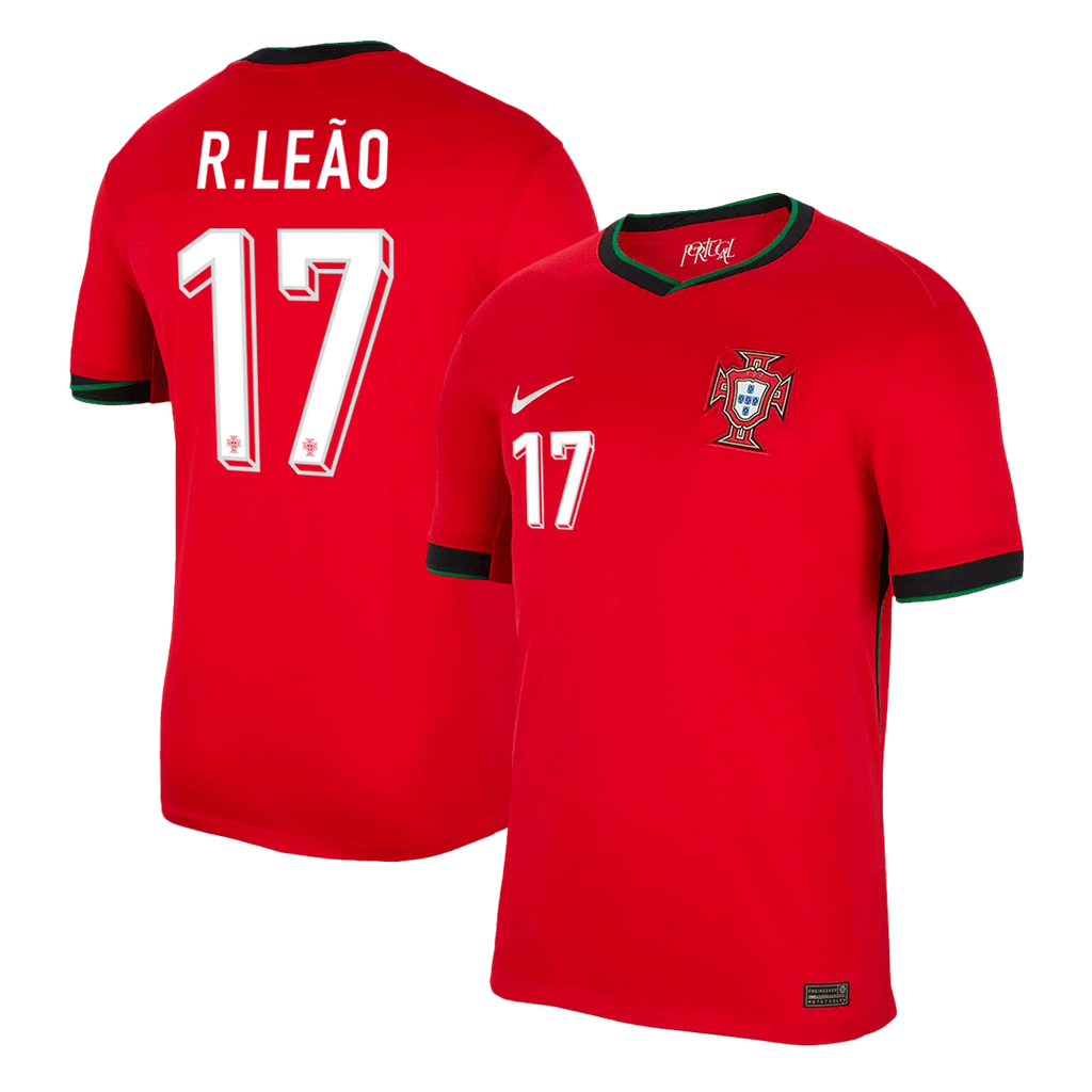 R.LEÃO  #17 Portugal Home Football Shirt Euro 2024